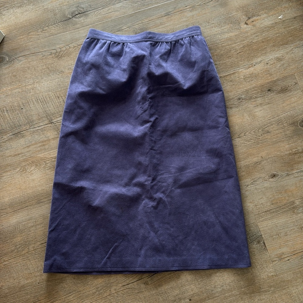 Vintage suede midi skirt in purple